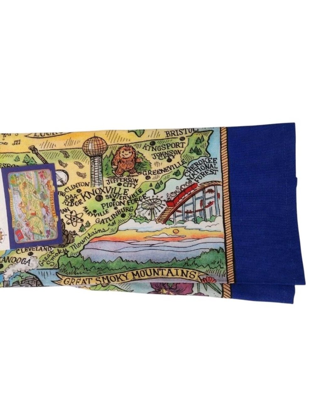 Tennessee Landmark Map Tea Towel 18x28 Kay Dee Designs Carrie Wagner Novelty NEW